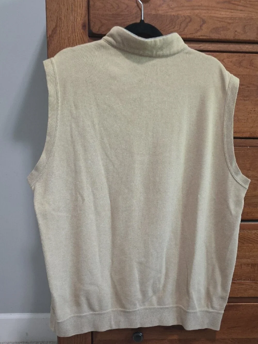 Peter Millar Tan Sleeveless Half-Zip Pullover Vest